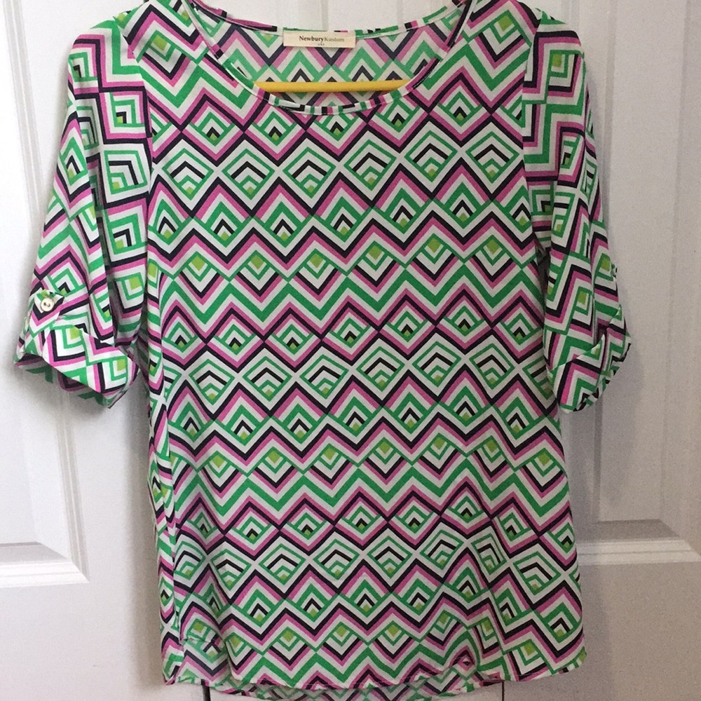 Green and Pink blouse